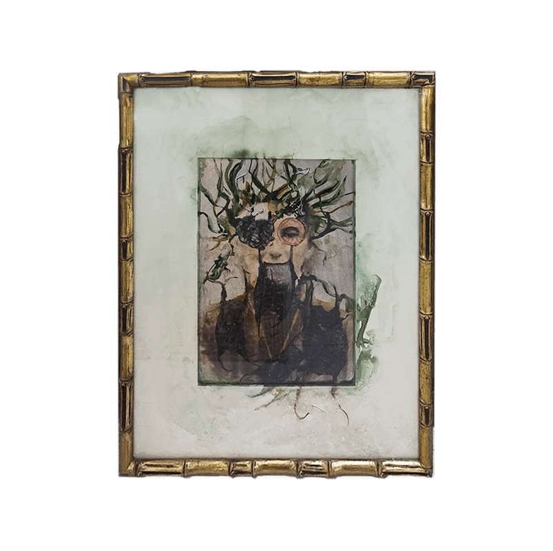 Aquarelbewerking van oude portretfoto in klassieke lijst